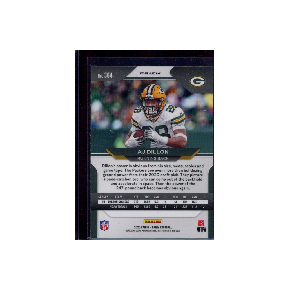 AJ Dillon 2020 Panini Prizm Football Rookie Silver Prizm