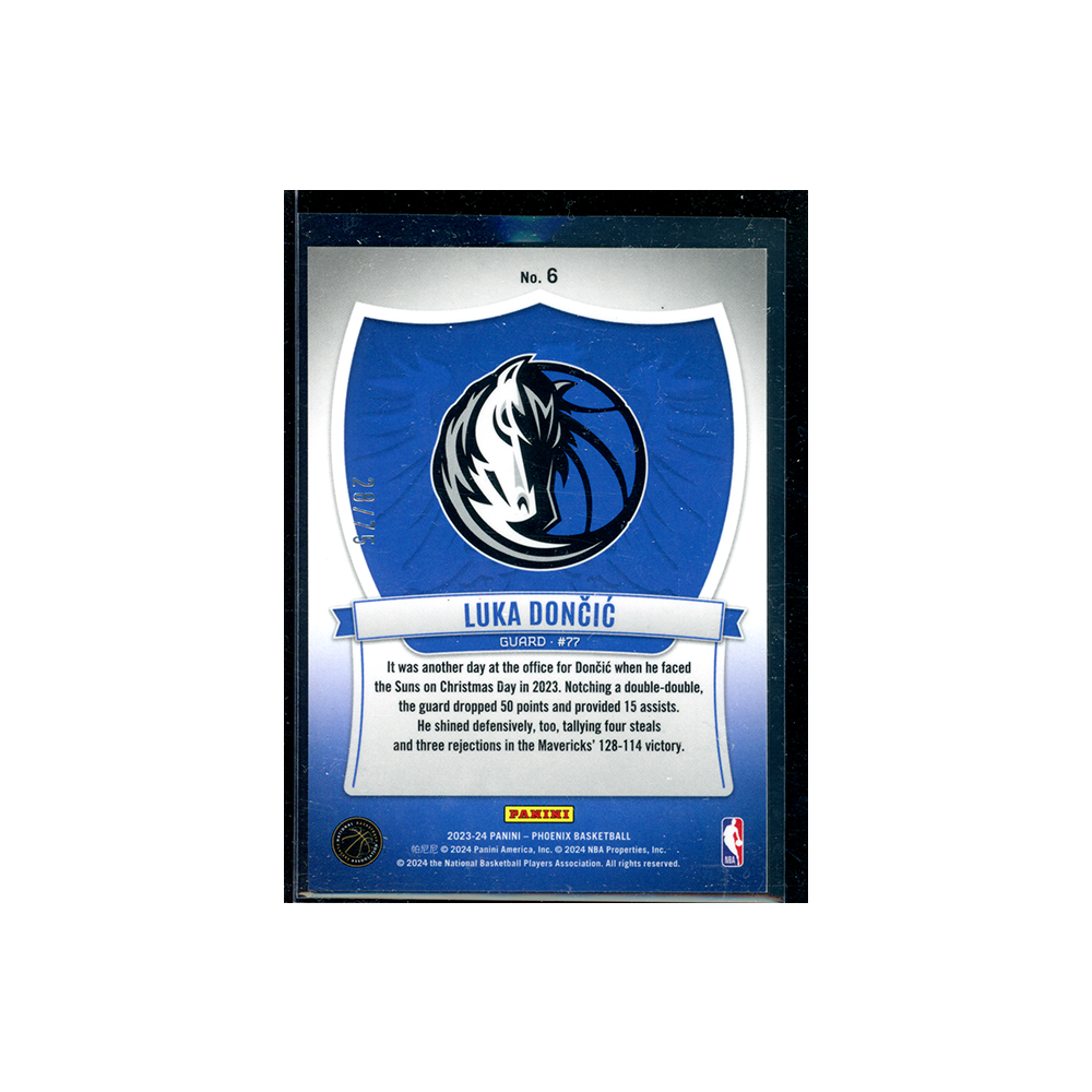Luka Doncic 2023-24 Panini Phoenix Basketball Crusade Purple /75