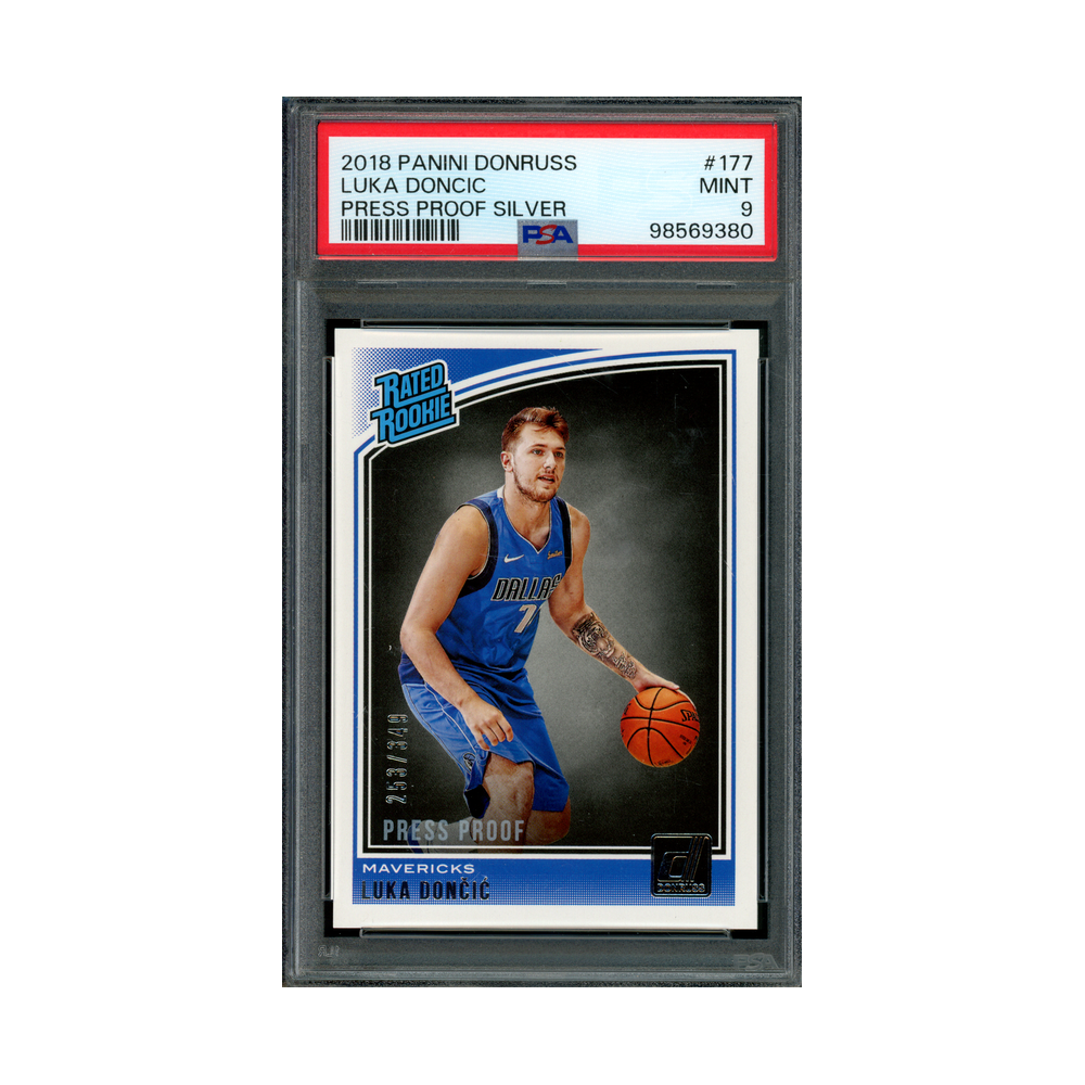 Luka Doncic 2018-19 Panini Donruss Optic Basketball Rated Rookie Press Proof Silver /349 PSA 9