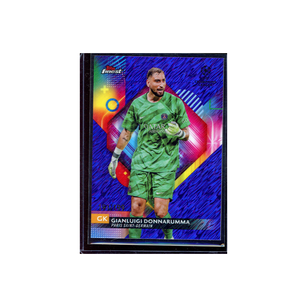 Gianluigi Donnarumma 2023-24 Topps Finest UCC Soccer Blue Shimmer /199