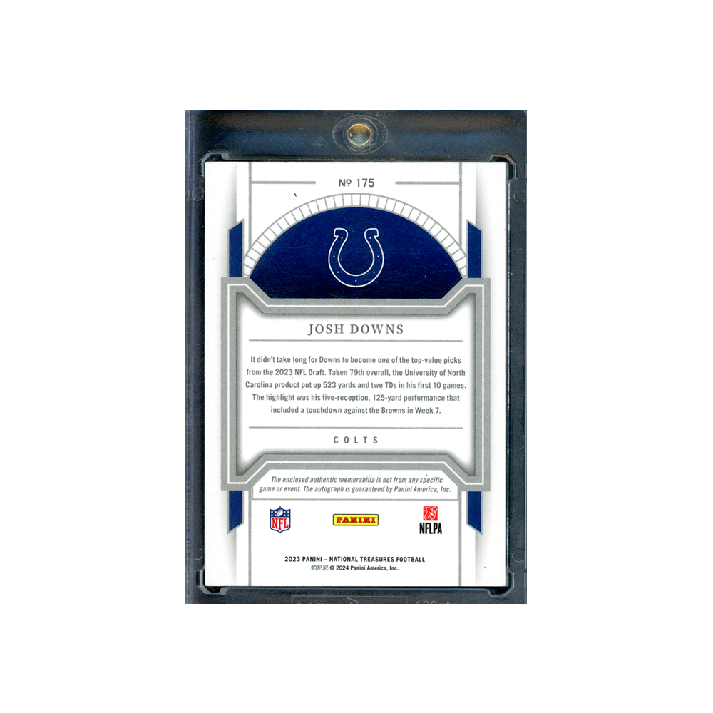 Josh Downs 2023 Panini National Treasures Football RPA /99