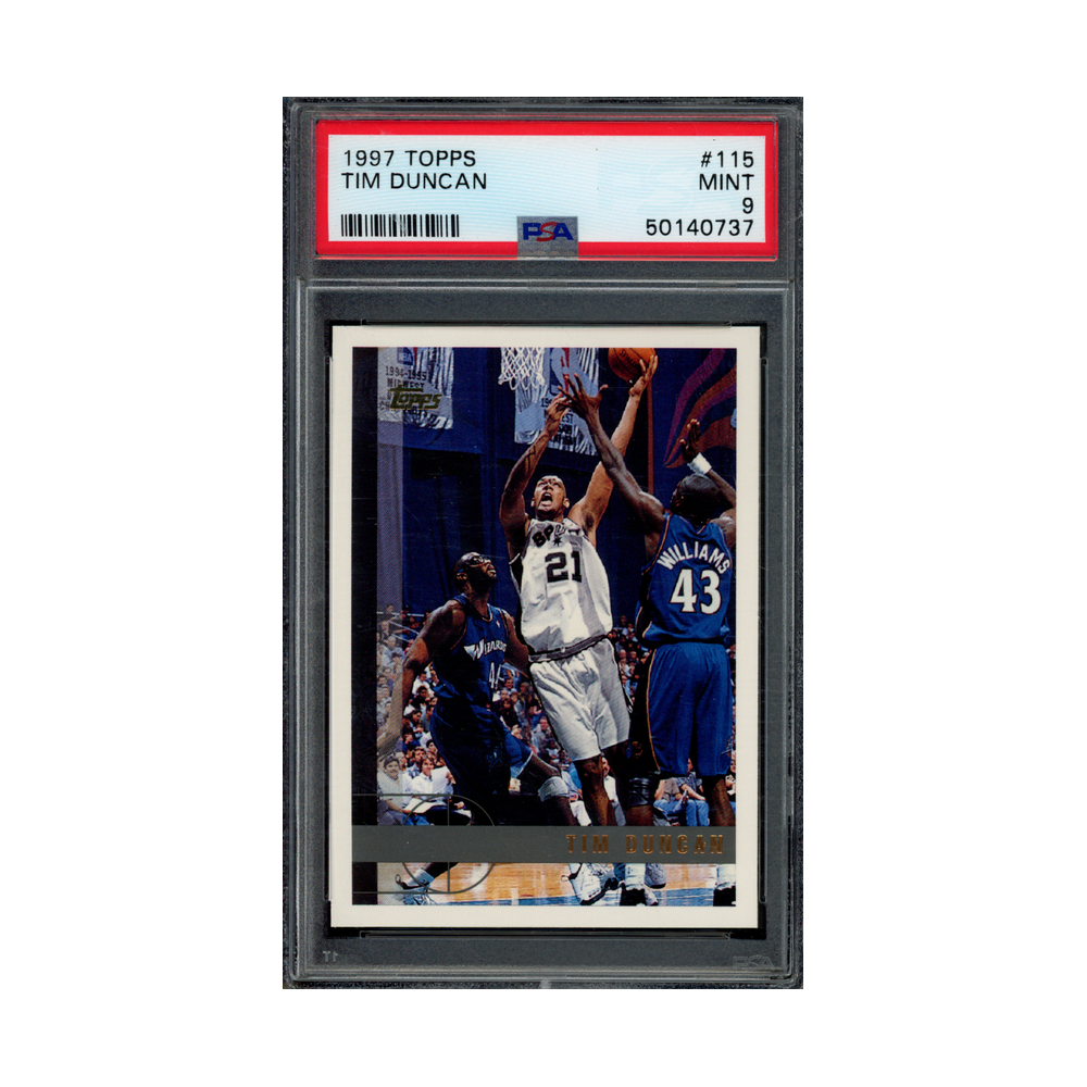 Tim Duncan 1997 Topps Rookie PSA 9