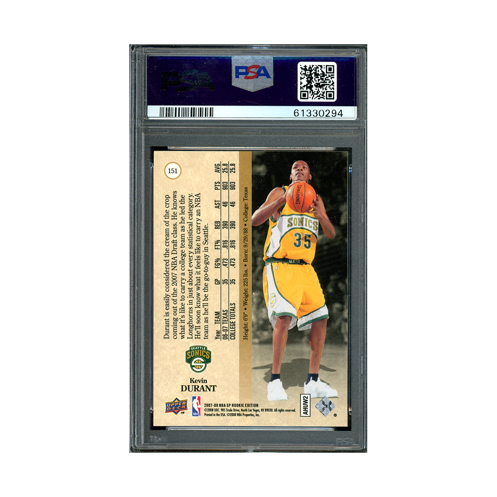 Kevin Durant 2007 SP Rookie Edition PSA 8