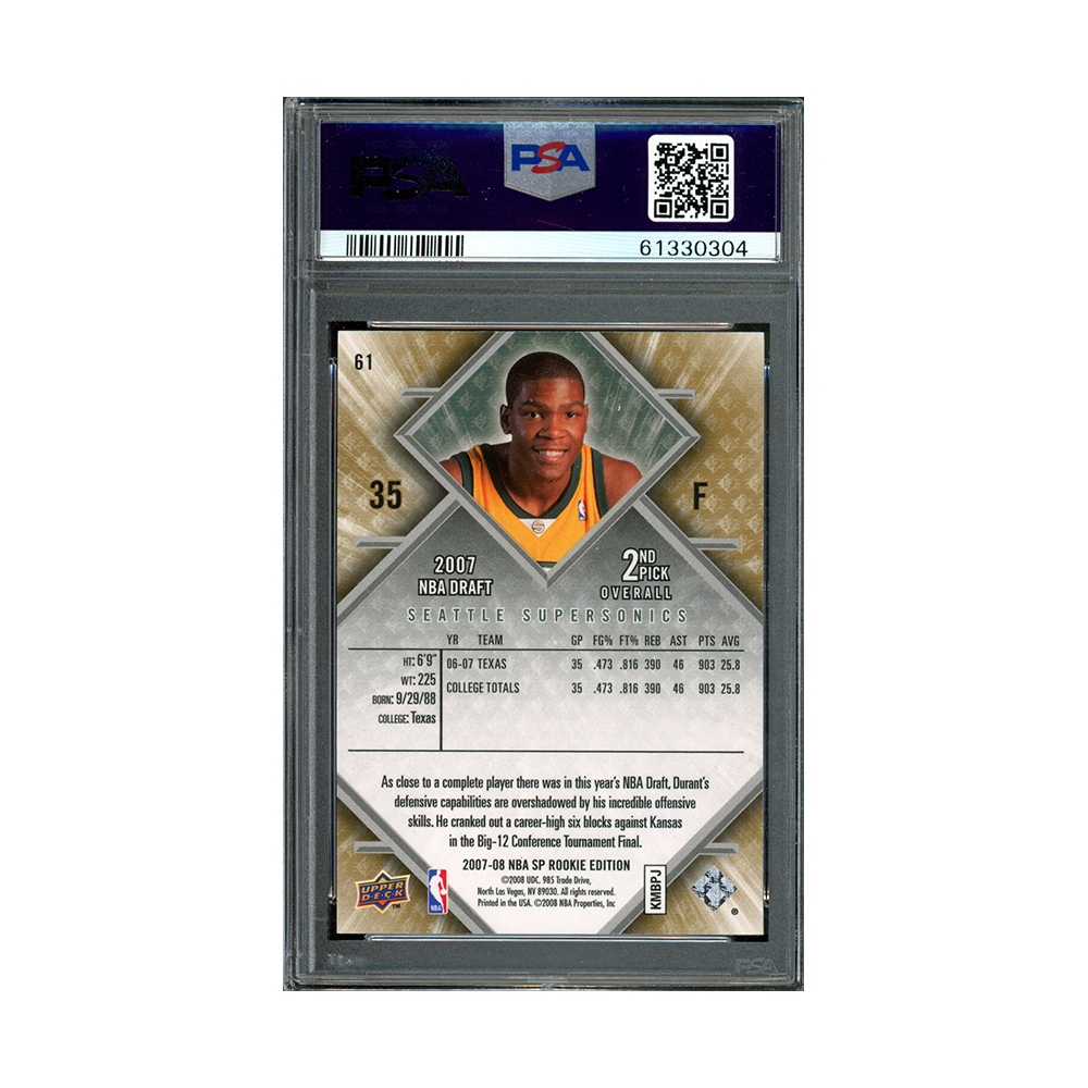 Kevin Durant 2007 SP Rookie Edition PSA 9