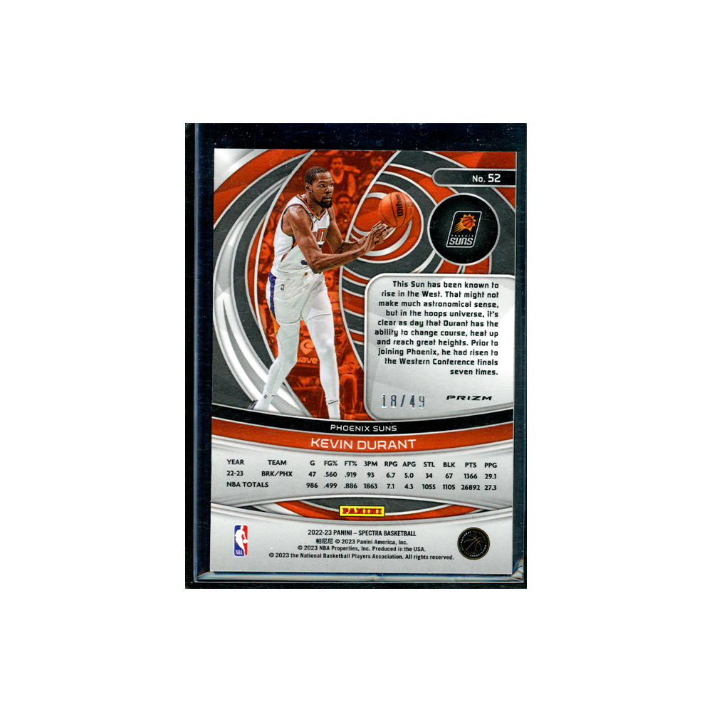 Kevin Durant 2022-23 Panini Spectra Hyper Orange /49