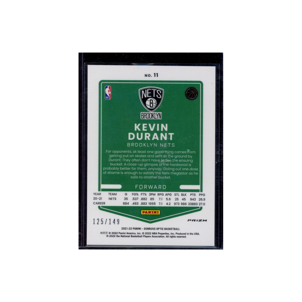 Kevin Durant 2021-22 Panini Donruss Optic Basketball Lime Green /149