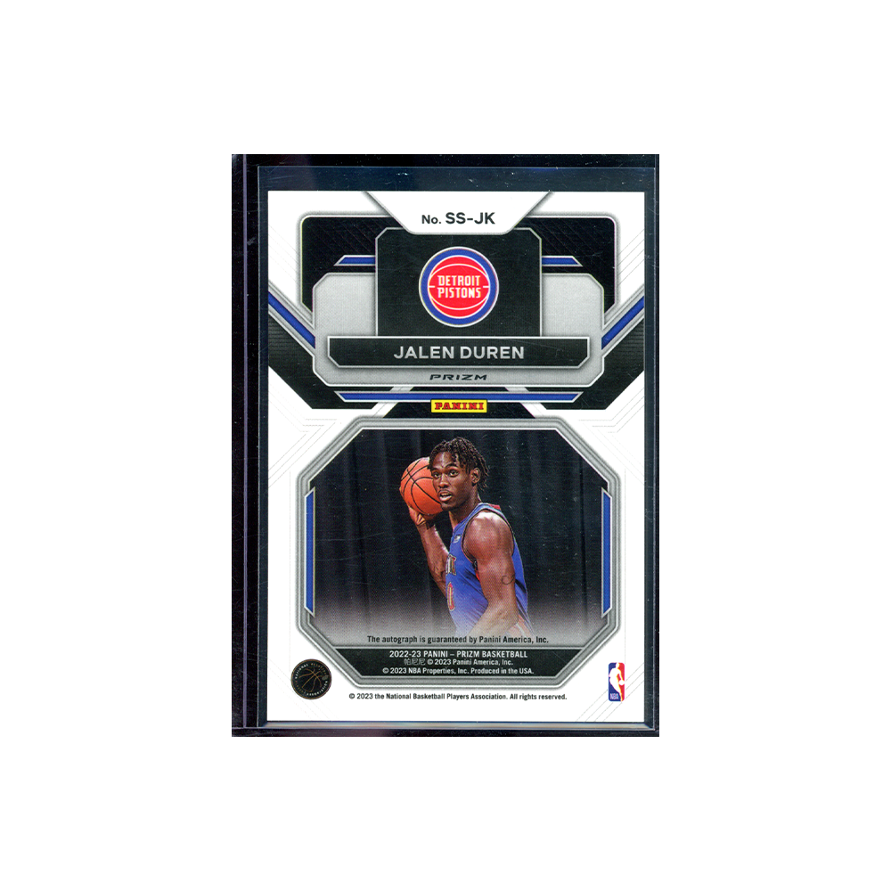 Jalen Duren 2022-23 Panini Prizm Basketball Sensational Signatures Rookie Auto Silver