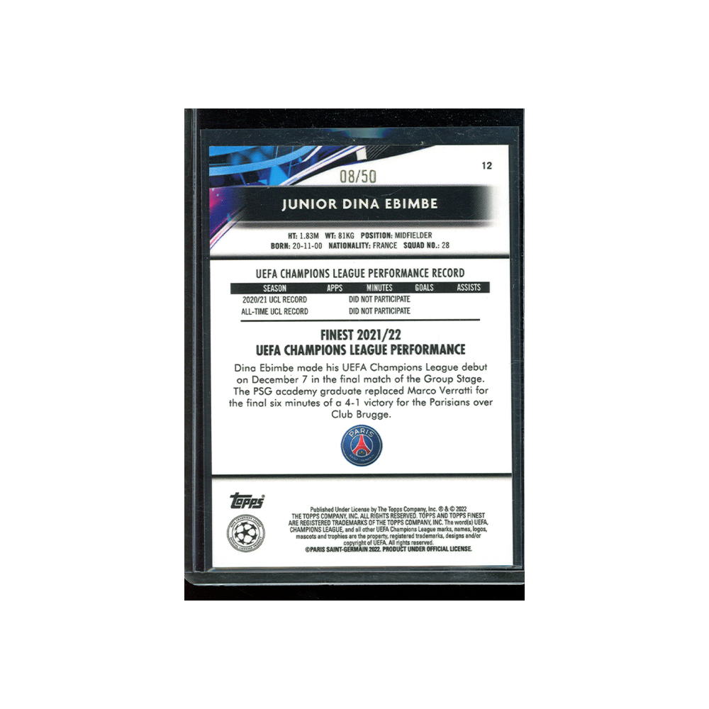 Dina Ebimbe 2022 Topps Finest Rookie Gold Mini Diamond /50