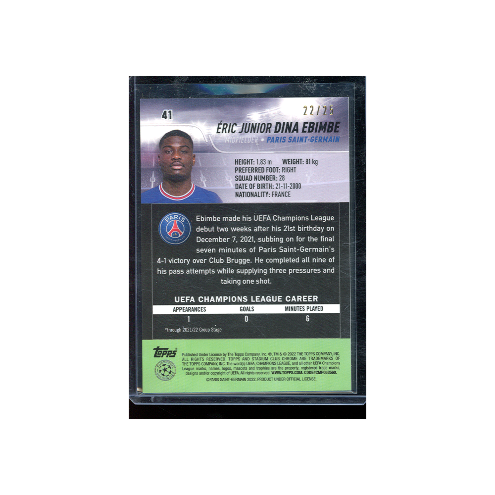 Dina Ebimbe 2022 Topps Stadium Club Chrome Rookie Orange /25