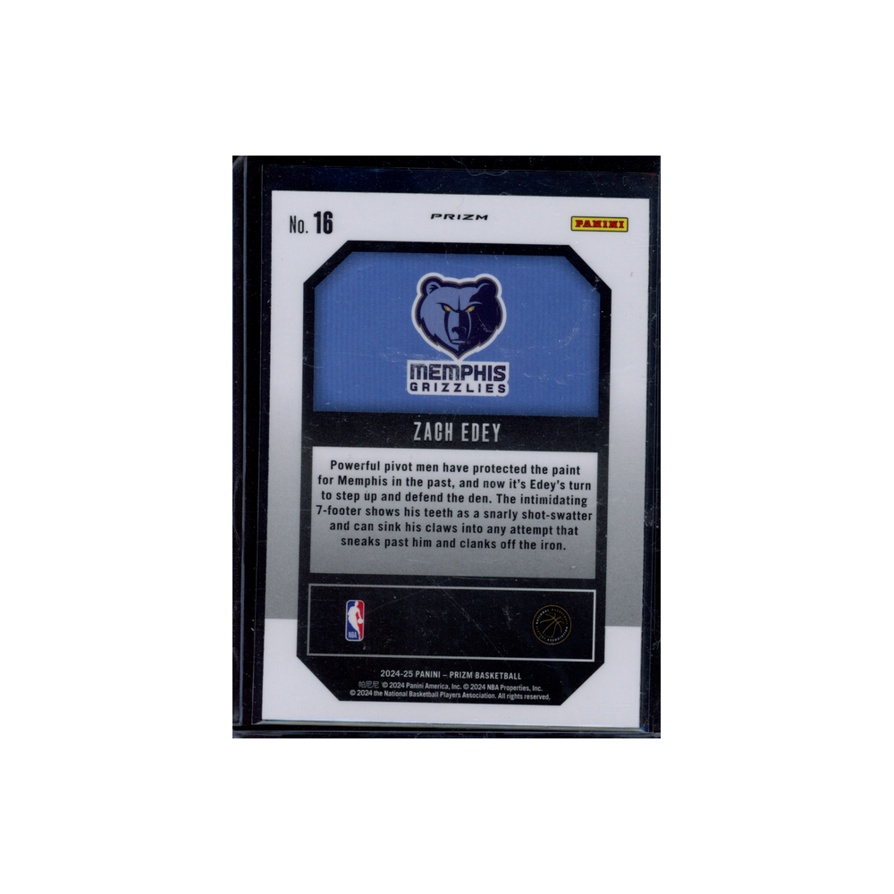 Zach Edey 2024-25 Panini Prizm Basketball Emergent Rookie Silver