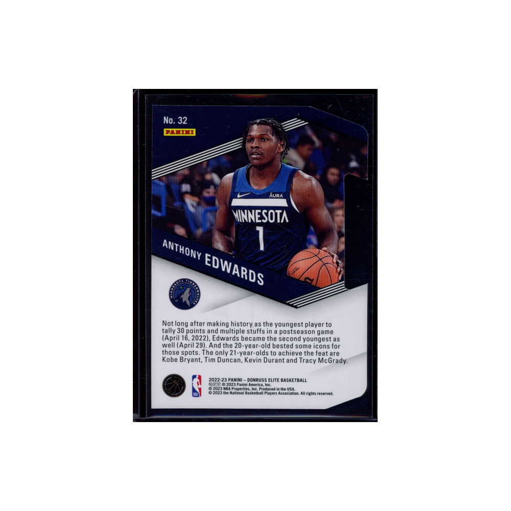 Anthony Edwards 2022-23 Panini Donruss Elite Basketball Spellbound "D" Orange
