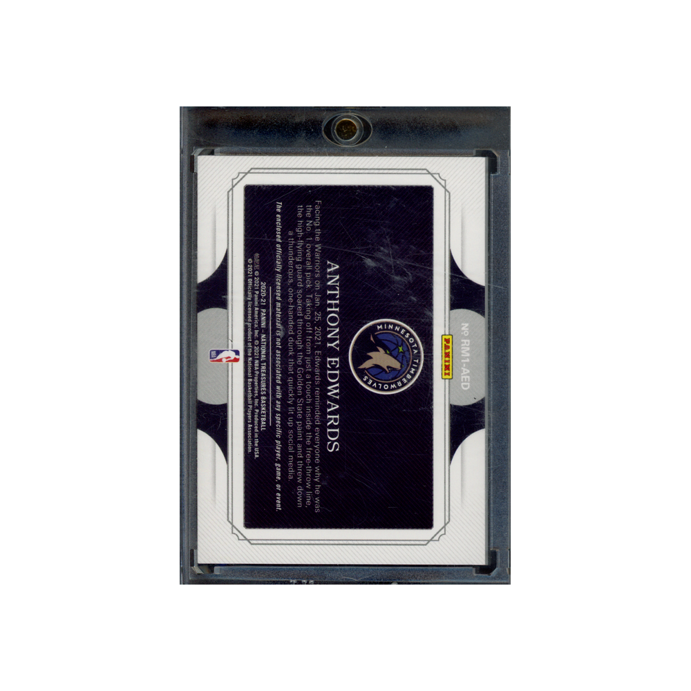 Anthony Edwards 2020-21 National Treasures Baskeball Rookie Patch /99