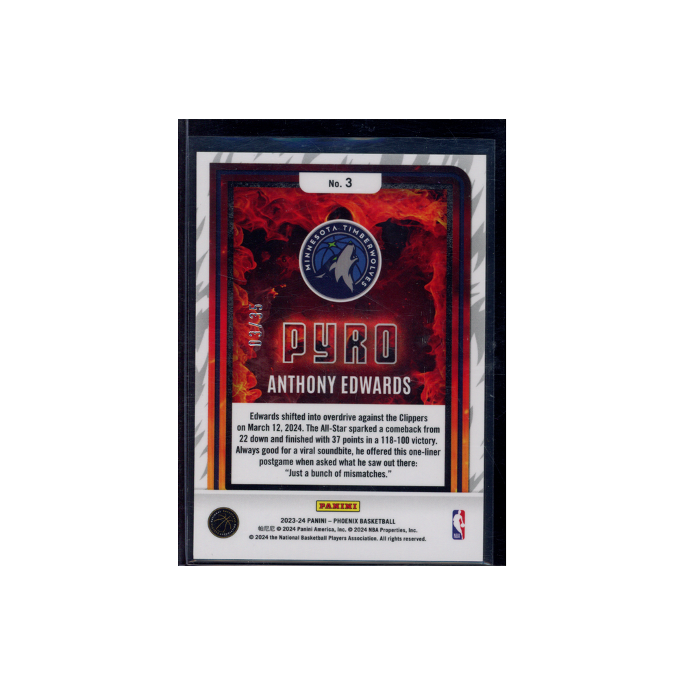Anthony Edwards 2023-24 Panini Phoenix Basketball Pyro /35