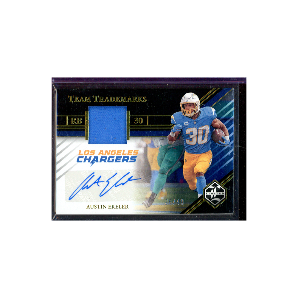 Austin Ekeler 2023 Panini Limited Football Team Trademarks Patch Auto /49