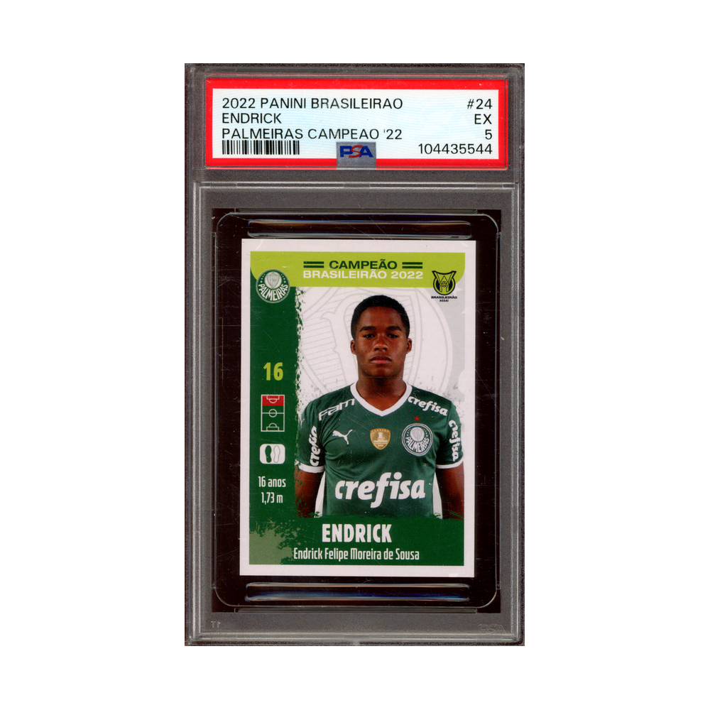 Endrick 2022 Panini Brasileirao Palmeiras Campeao 22 PSA 5