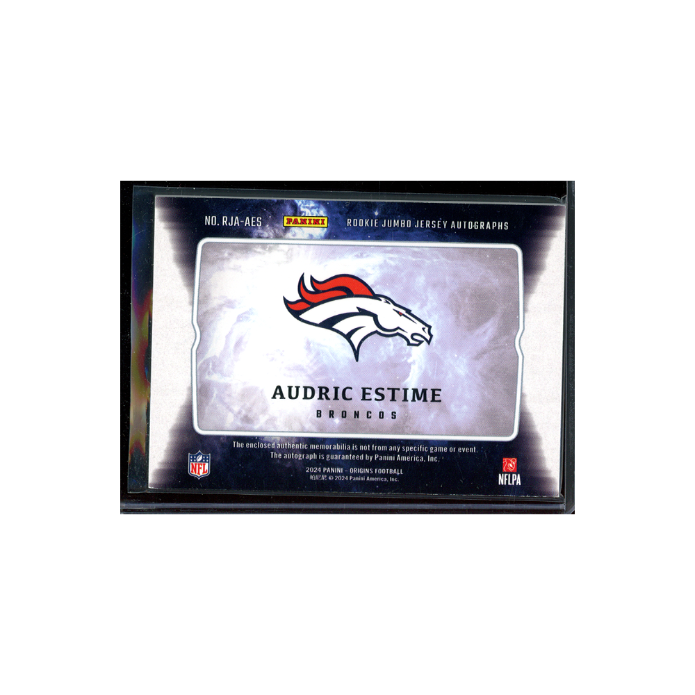Audric Estime 2024 Panini Origins Football Rookie Jumbo Jersey Auto