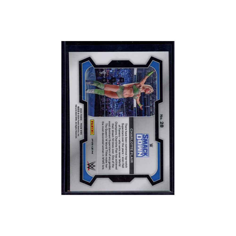 Charlotte Flair 2024 Panini Prizm WWE Undercard Green Disco Prizm /49