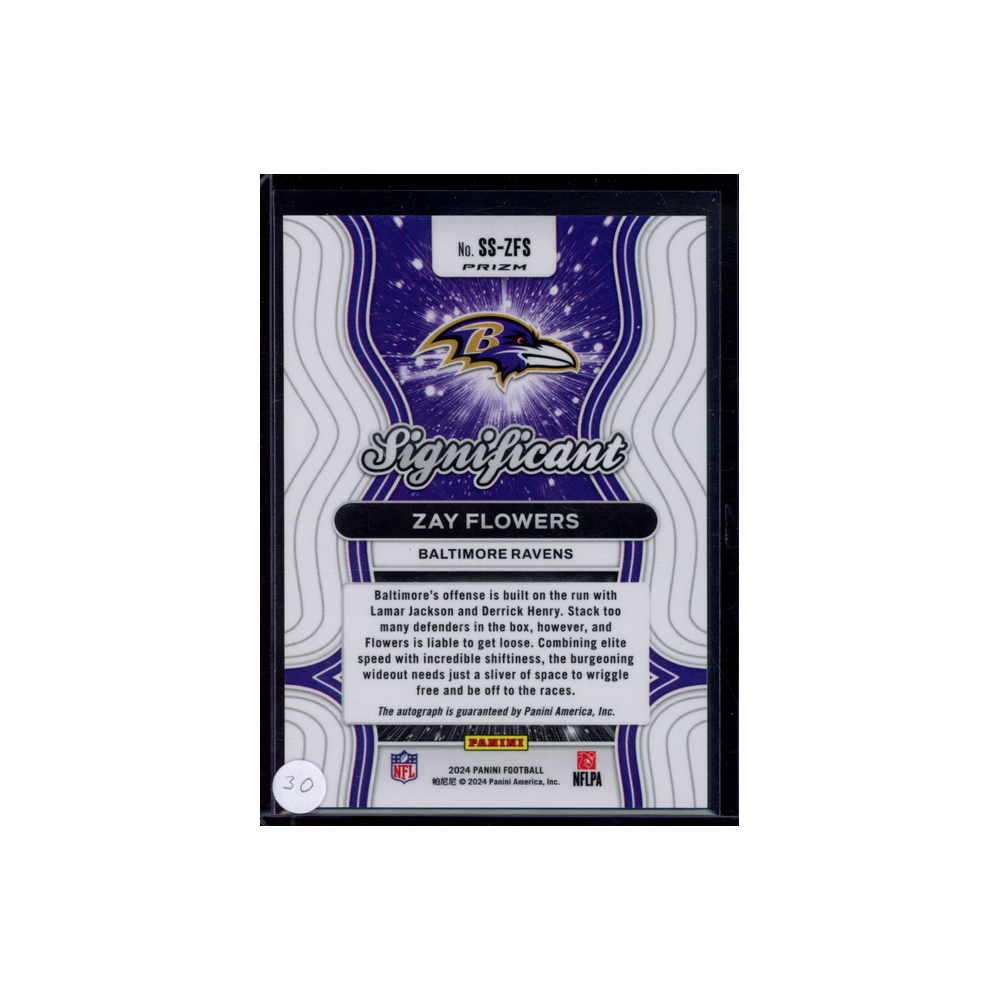 Zay Flowers 2024 Panini Prizm Football Significant Auto