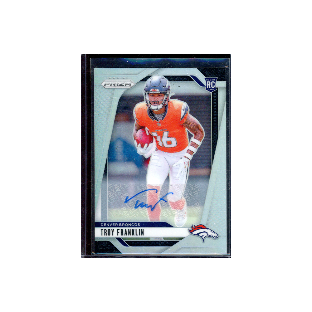 Troy Franklin 2024 Panini Prizm Football Rookie Silver Prizm Auto