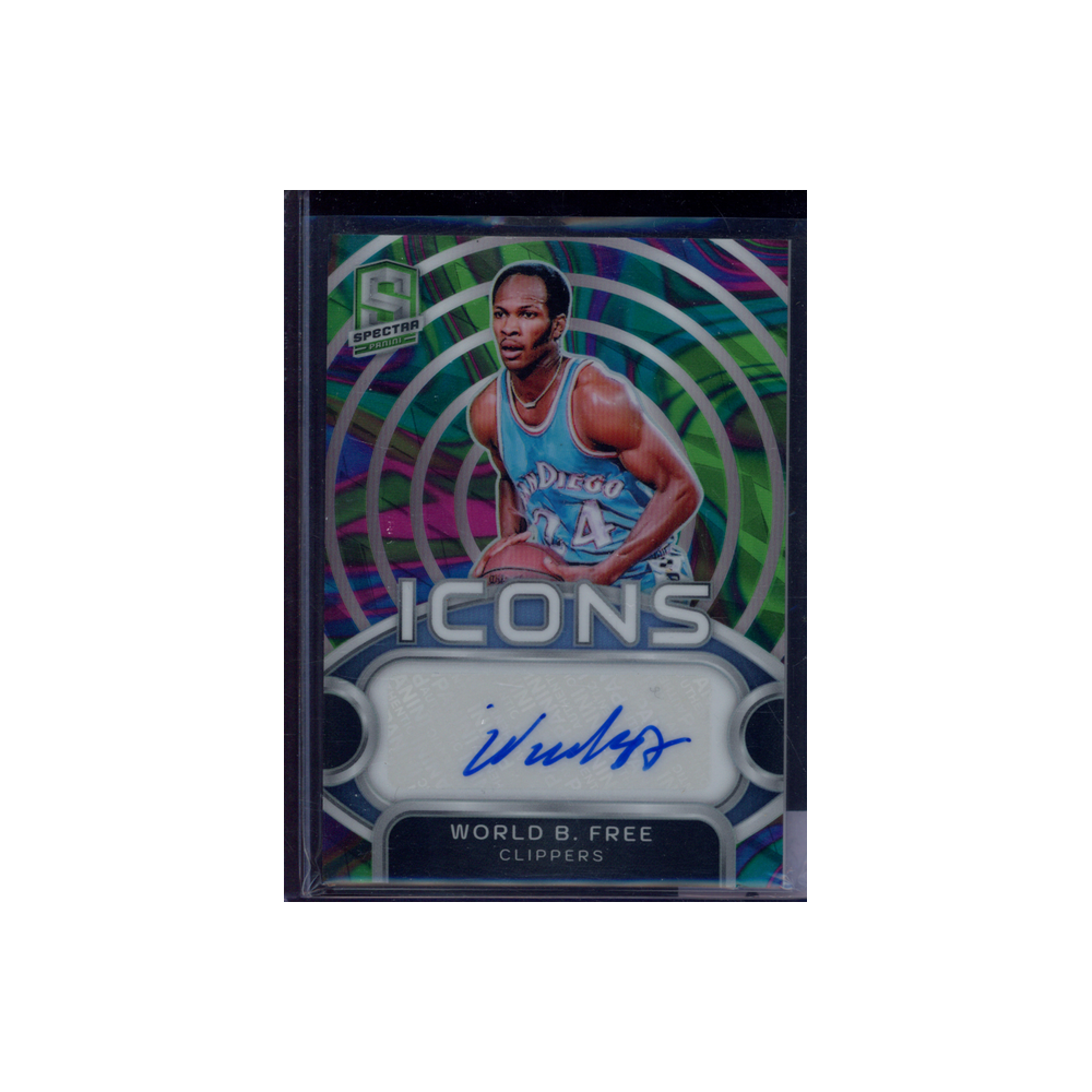World B. Free 2023-24 Panini Spectra Basketball Icons Auto /5
