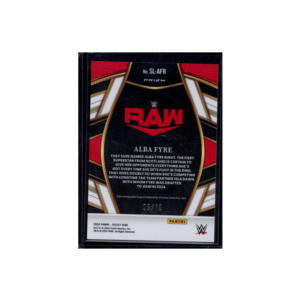 Alba Fyre 2024 Panini Select WWE Auto Gold /10