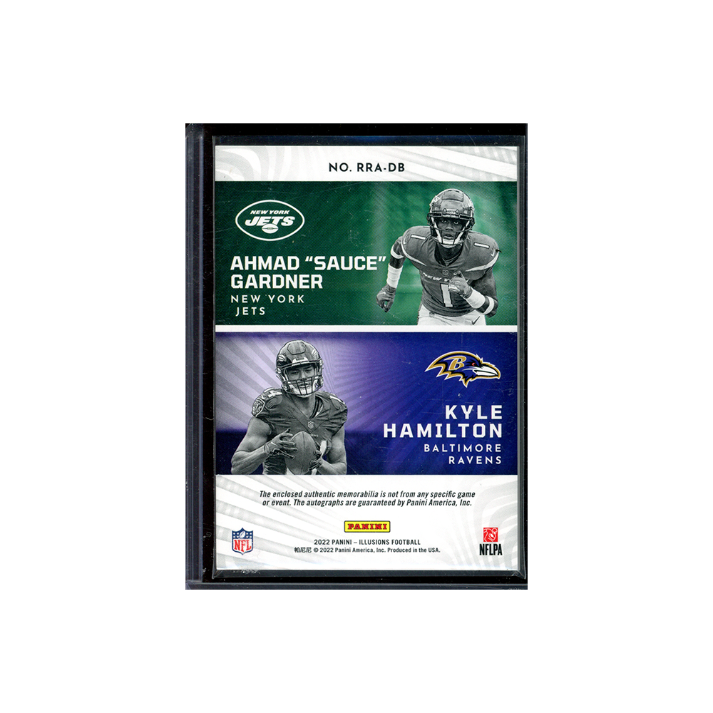 Sauce Gardner / Hamilton 2022 Panini Illusions Football Rookie Reflections RPA /99
