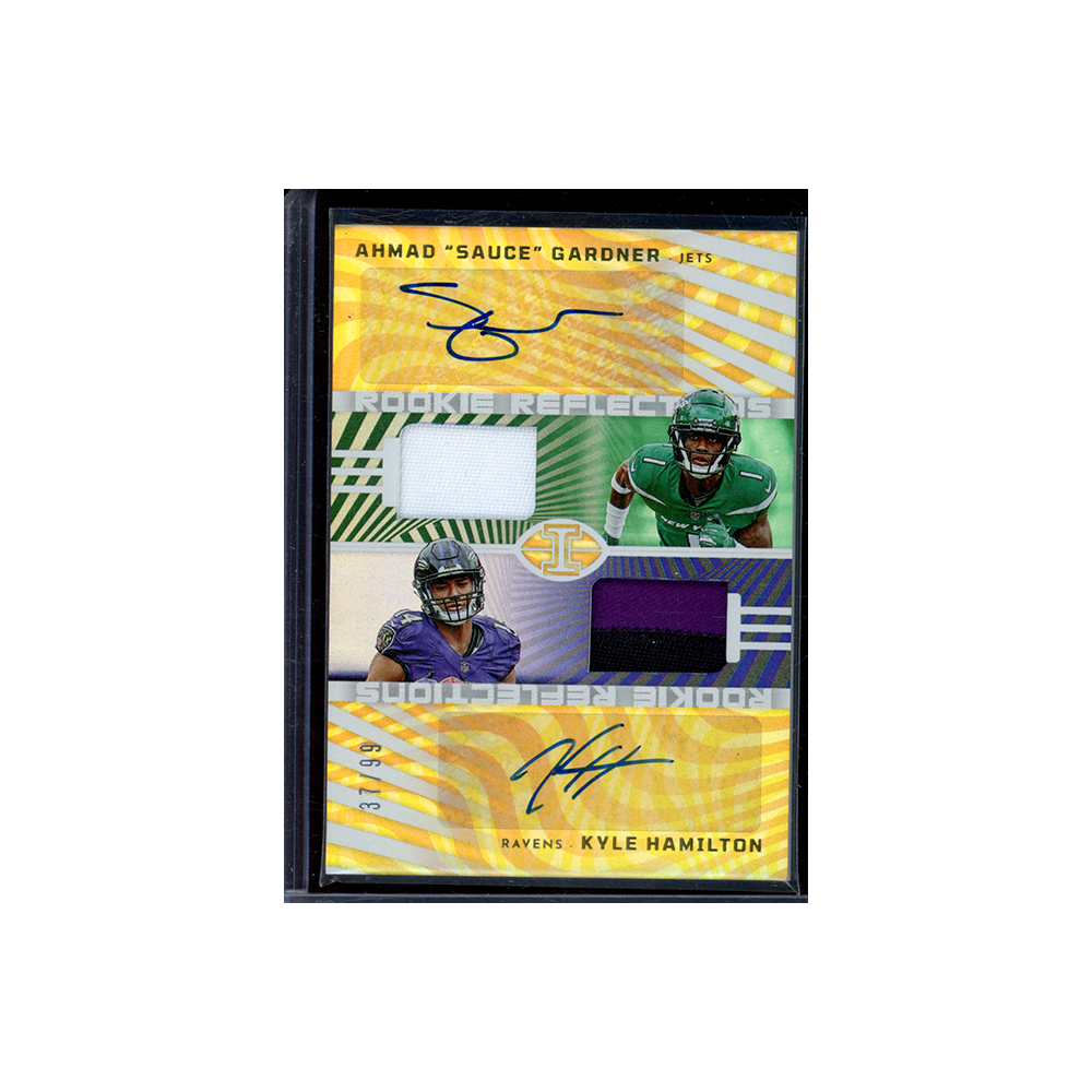 Sauce Gardner / Hamilton 2022 Panini Illusions Football Rookie Reflections RPA /99