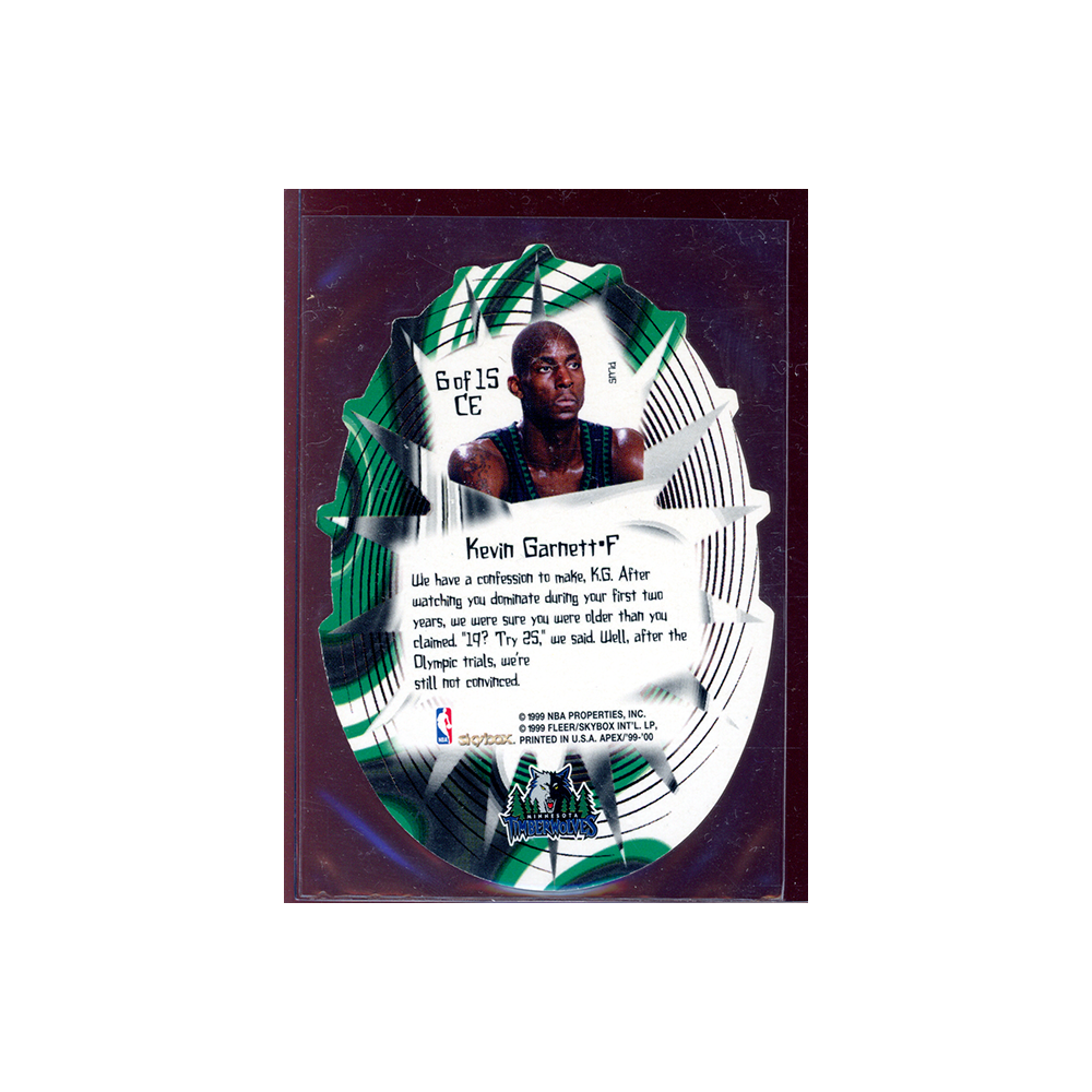 Kevin Garnett 1999 Skybox Apex Cutting Edge PLUS Die-Cut