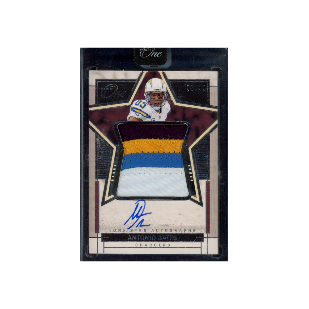 Antonio Gates 2023 Panini One Football Lone Star Patch Auto /49