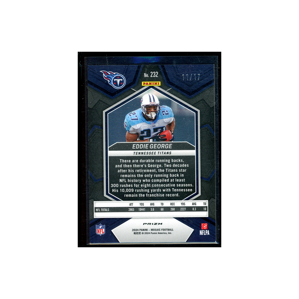Eddie George 2024 Panini Mosaic Football Gold Wave /17