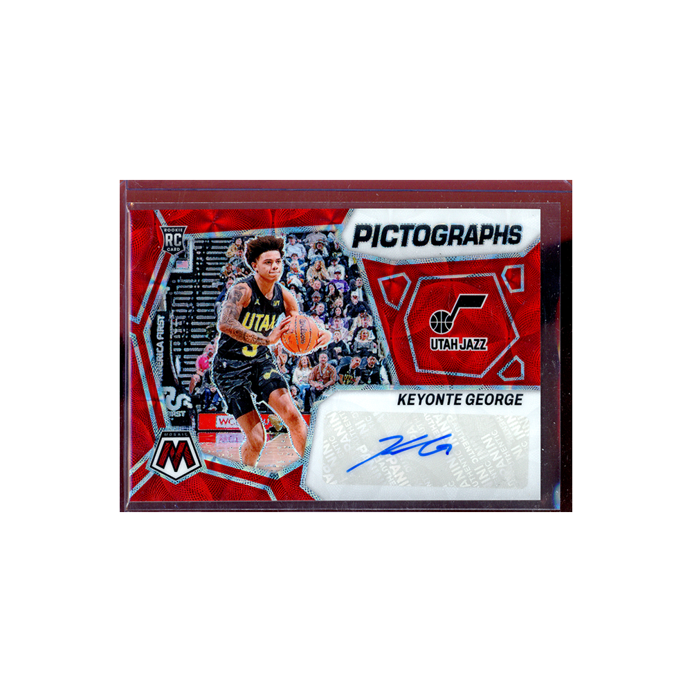 Keyonte George 2023-24 Panini Mosaic Basketball Pictographes Rookie Auto Red Choice