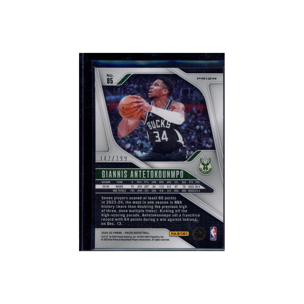 Giannis Antetokounmpo 2024-25 Panini Prizm Basketball Orange Seismic /199