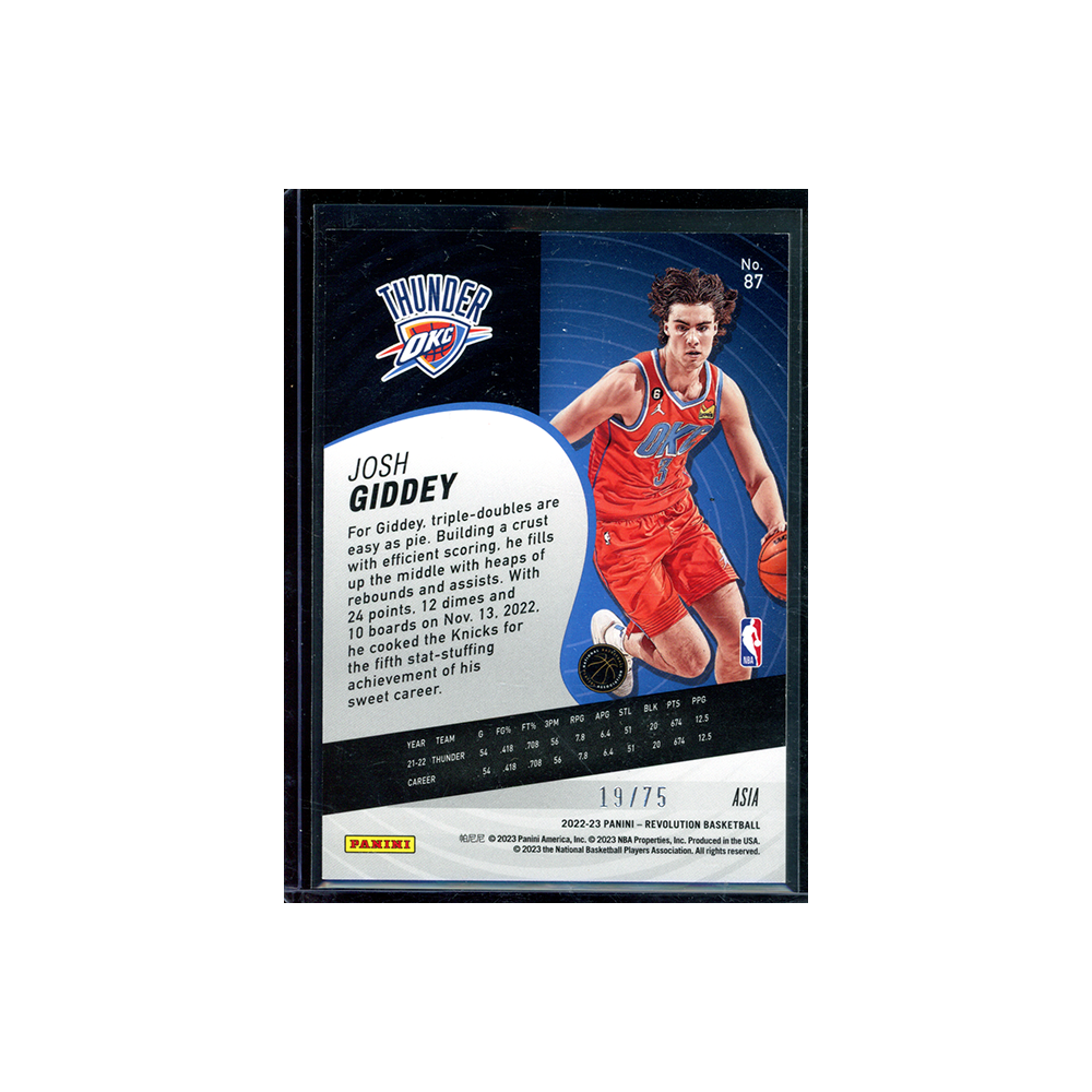 Josh Giddey 2022-23 Panini Revolution Asia /75