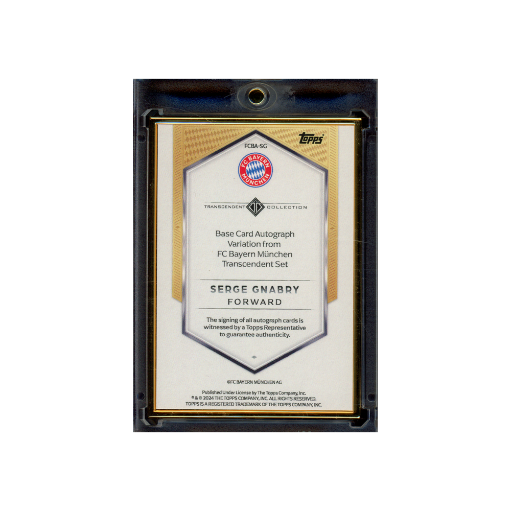 Serge Gnabry 2024 Topps Transcendent Variation Auto Framed /10