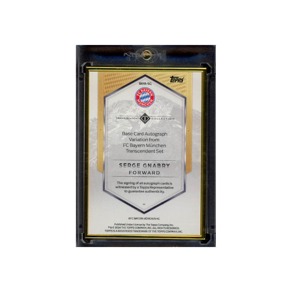 Serge Gnabry 2024 Topps Transcendent Auto Variation Framed Red /5