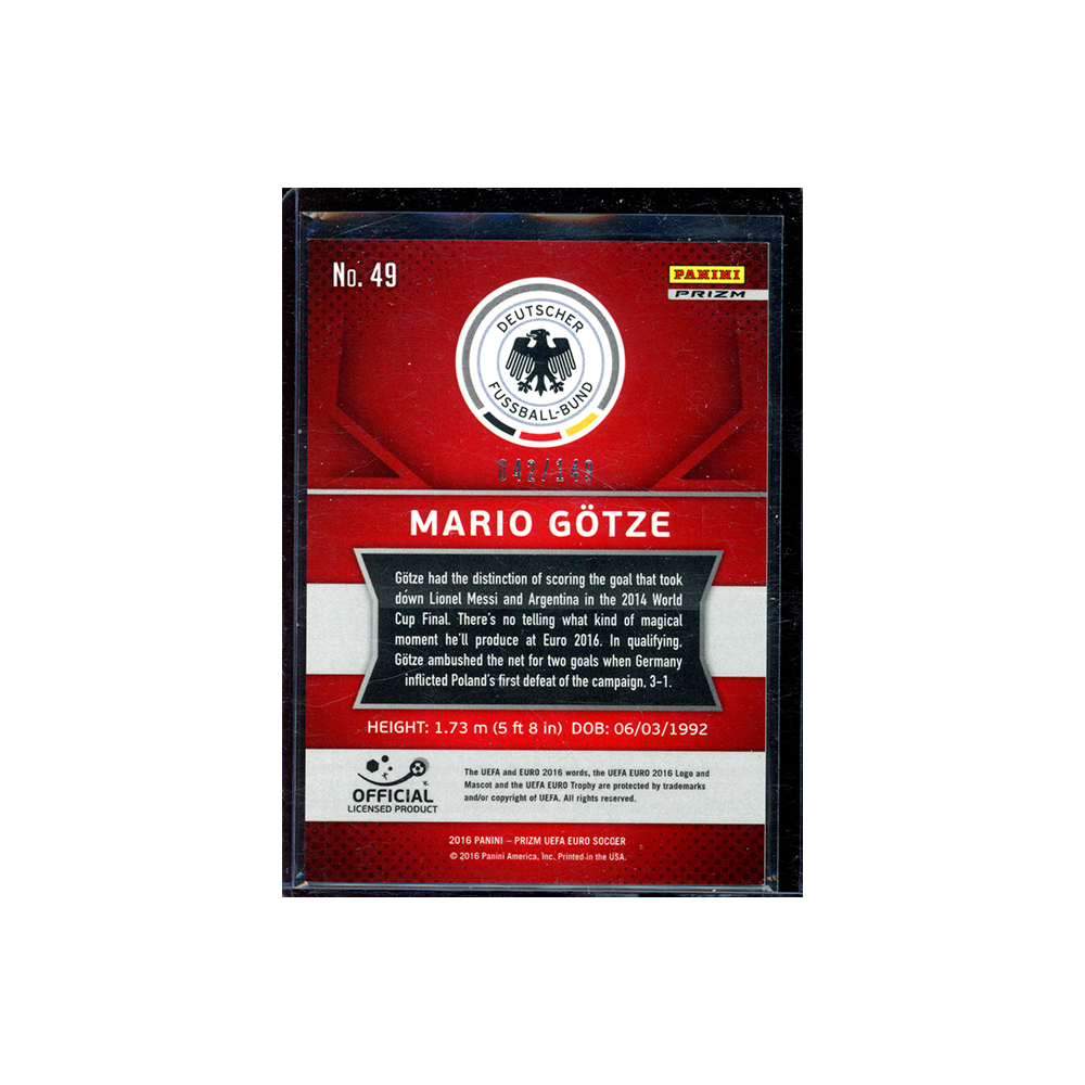 Mario Götze 2016 Panini Prizm UEFA Euro Soccer Red /149