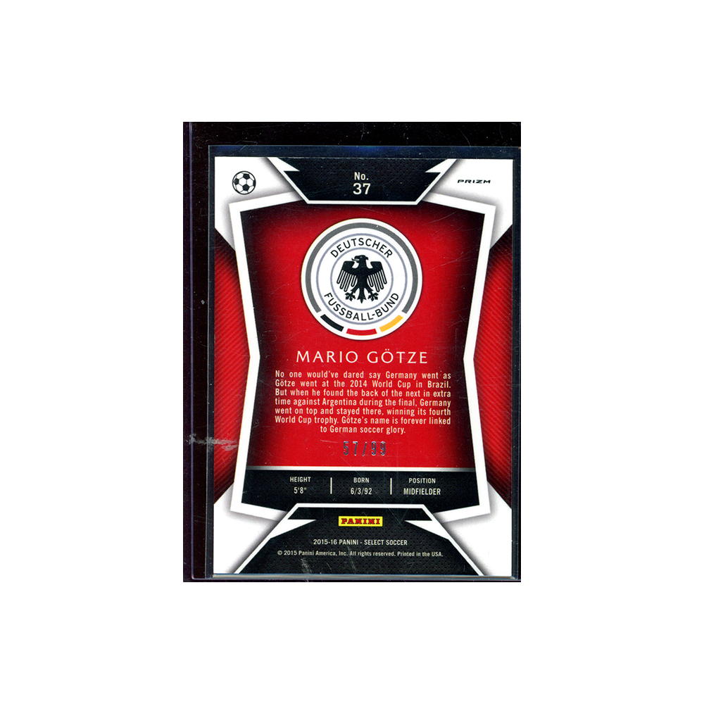 Mario Götze 2015-16 Panini Select Soccer Purple /99