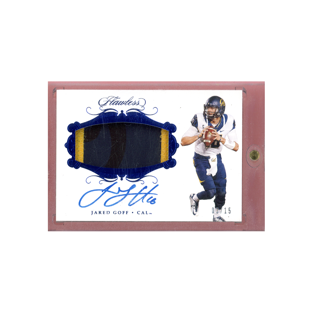 Jared Goff 2018 Panini Flawless Collegiate Football Patch Auto Blue /15