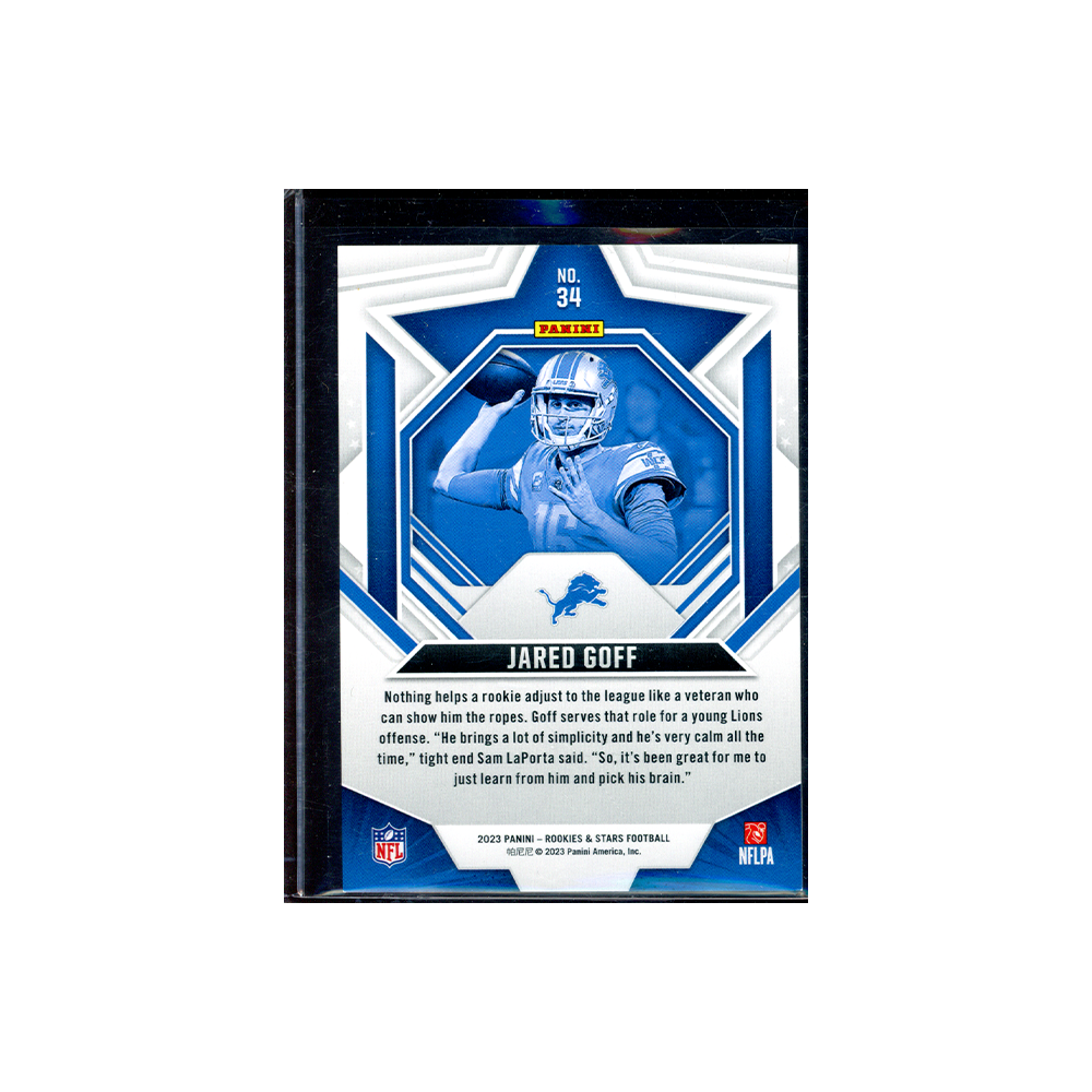 Jared Goff 2023 Panini Rookies & Stars Football True Blue /49