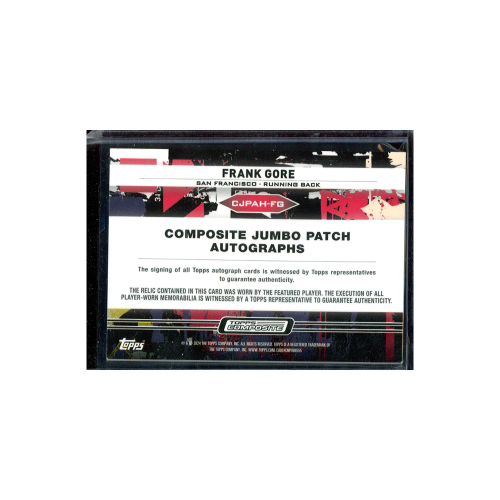 Frank Gore 2023 Topps Composite Football Jumbo Patch Auto /99