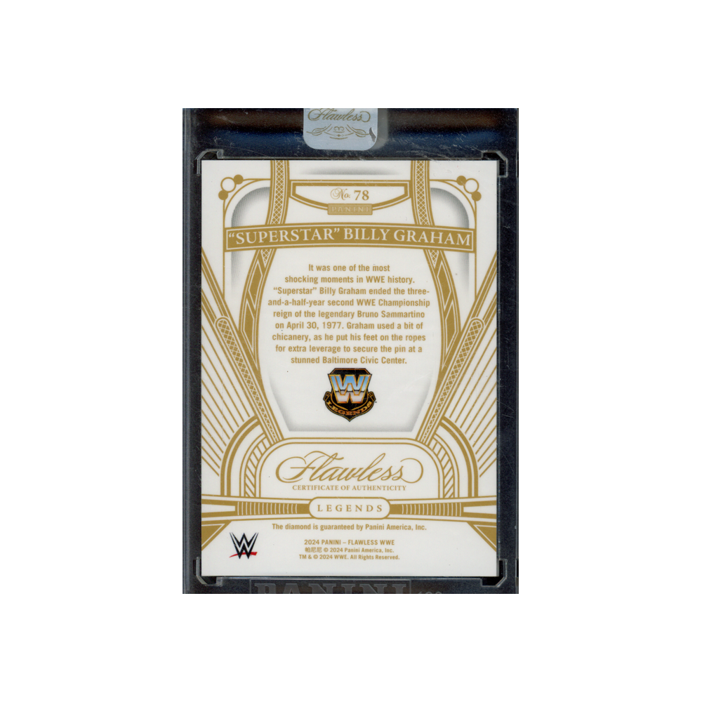 Superstar Billy Graham 2024 Panini Flawless WWE Legends Purple Diamond /8
