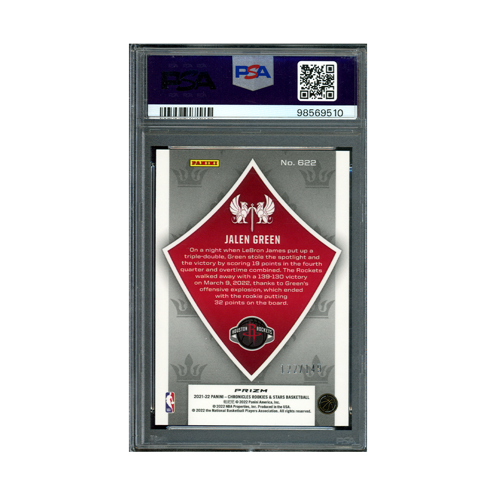 Jalen Green 2021 Chronicles Red Rookie PSA 9