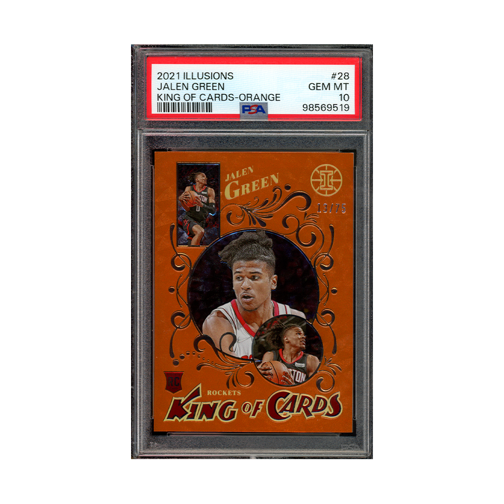 Jalen Green 2021 Panini Illusions King of the Cards Orange /75 Rookie PSA 10