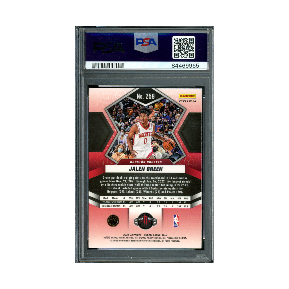Jalen Green 2021 Panini Mosaic Basketball Red Mosaic National Pride Rookie PSA 10