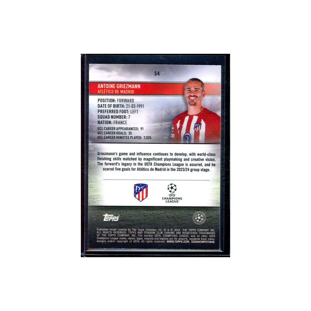 Antoine Griezmann 2023-24 Topps Stadium Club Chrome UCL Soccer Green /99