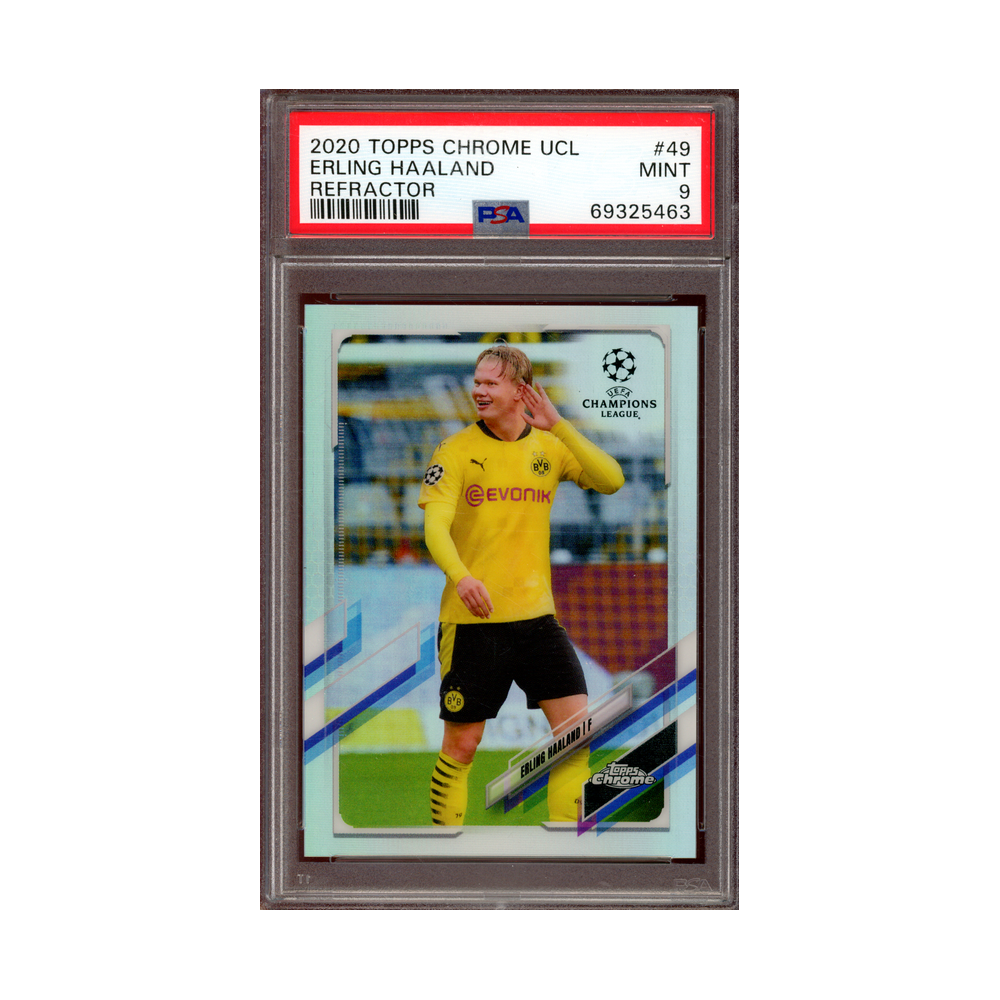 Erling Haaland 2020 Topps Chrome UCL Refractor PSA 9
