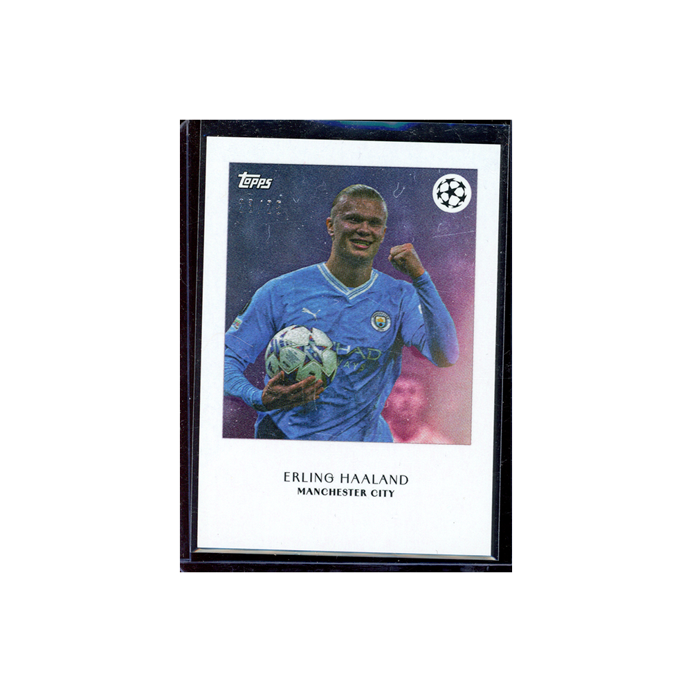 Erling Haaland 2023-24 Topps Simplicidad Soccer Polaroid Purple /25