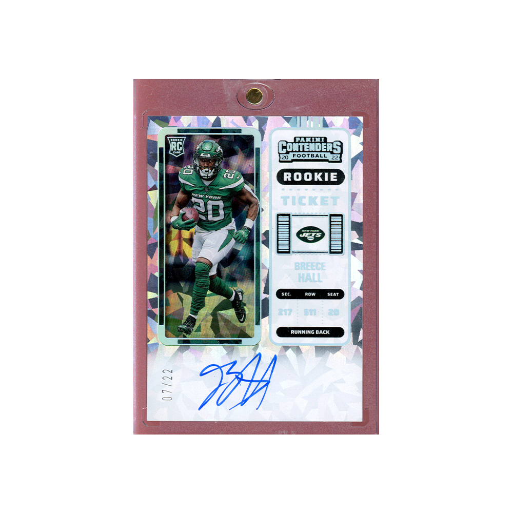 Breece Hall 2022 Panini Contenders Football Rookie Ticket Cracked Ice /22