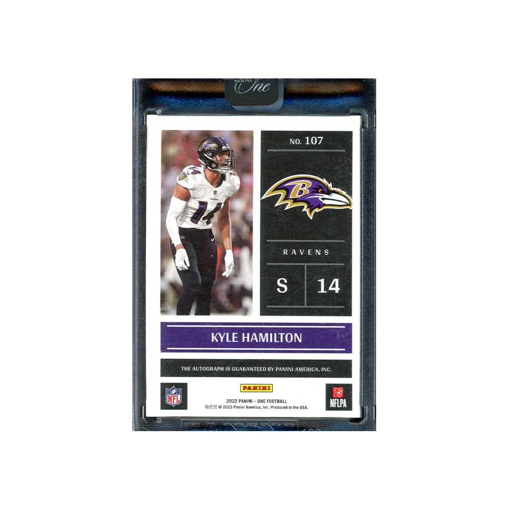 Kyle Hamilton 2022 Panini One Football Day One Rookie Auto /99