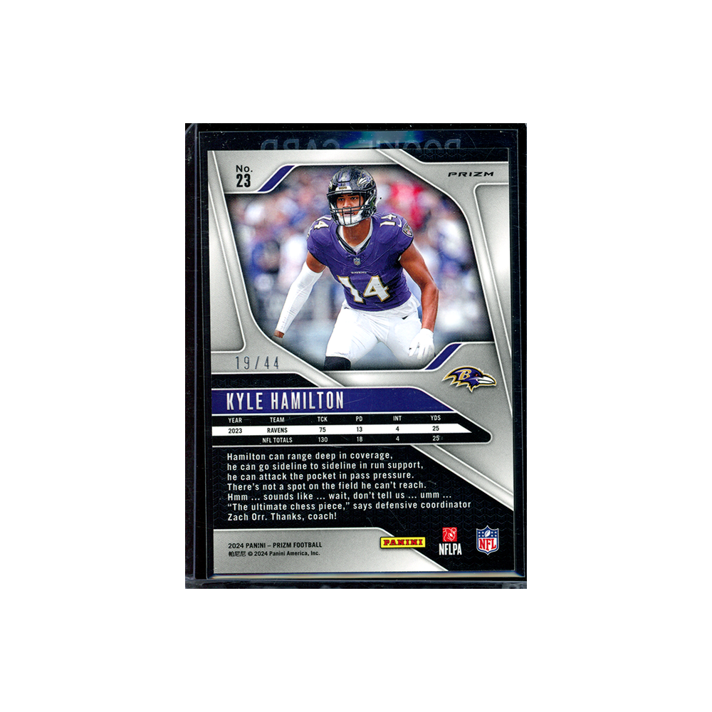 Kyle Hamilton 2024 Panini Prizm Football Red Yellow International /44